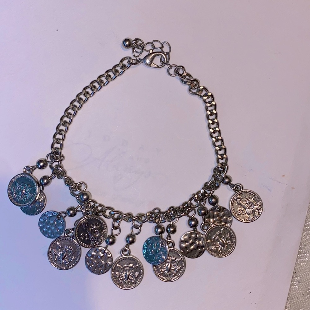 Silver coin bracelet